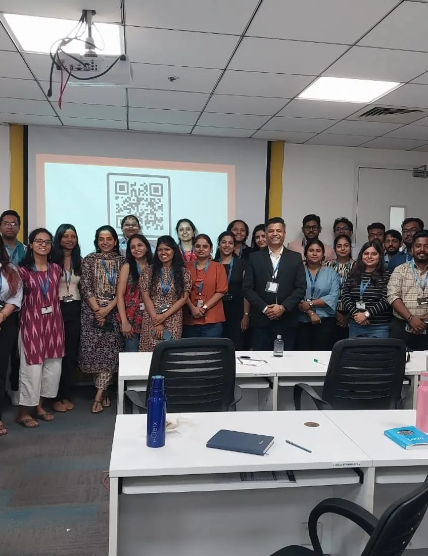 Classroom session with a corporate team